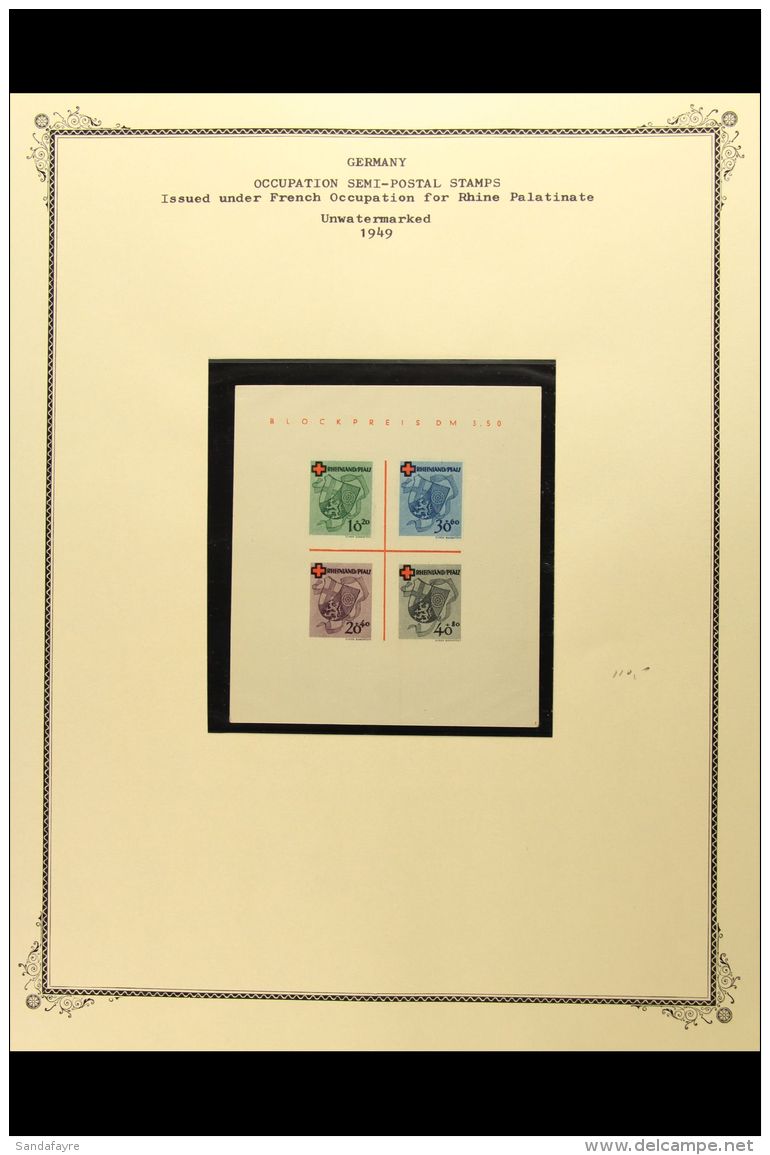FRENCH - RHINELAND 1948-49 NHM COLLECTION Inc 1949 Red Cross M/s Type I/V, 1949 Goethe &amp; Centenary Sets.... - Other & Unclassified
