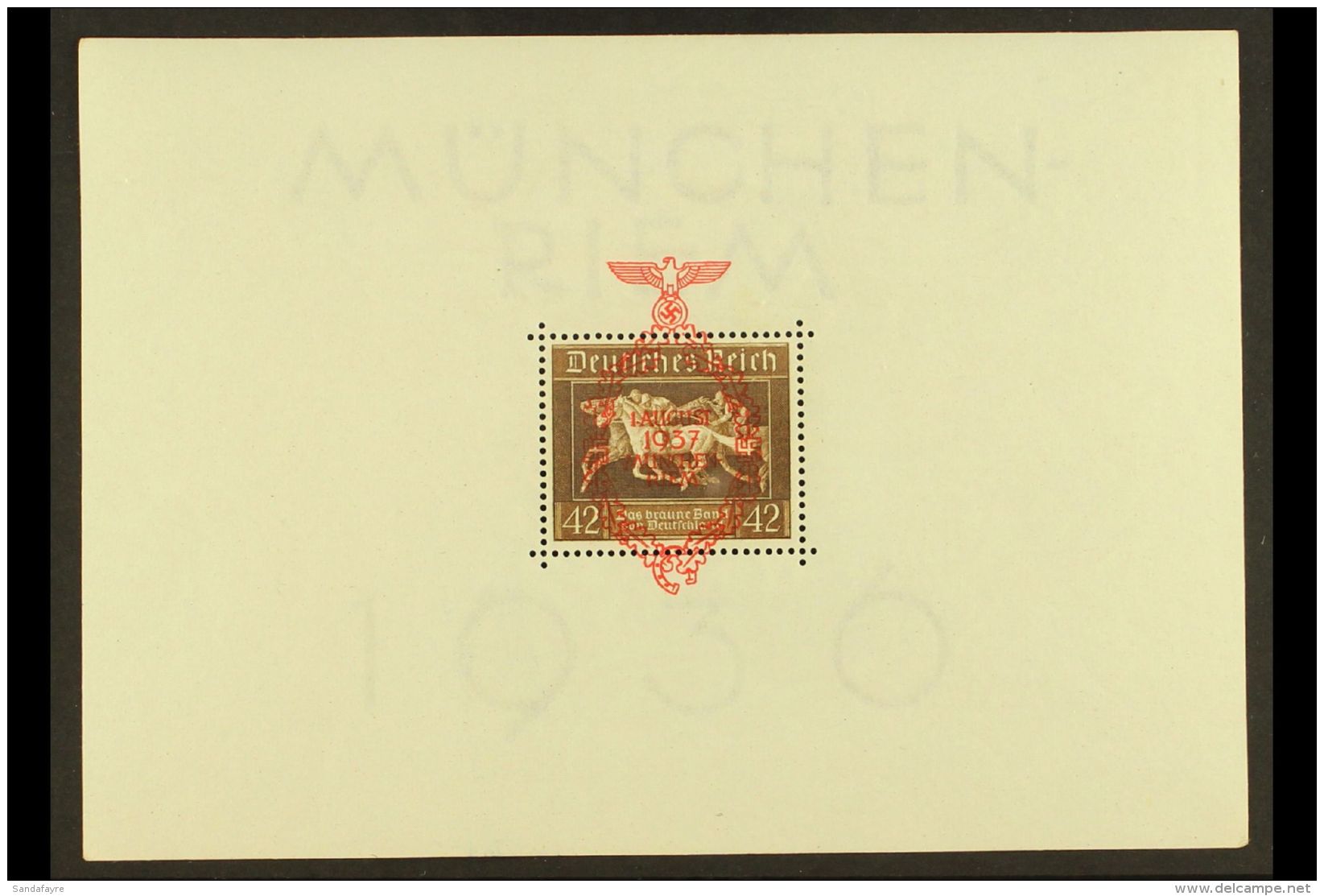 1937 (1 Aug) Brown Ribbon Miniature Sheet, Michel Block 10, Never Hinged Mint. For More Images, Please Visit... - Autres & Non Classés