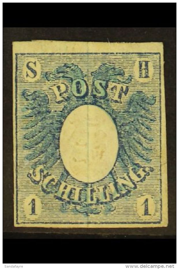 SCHLESWIG- HOLSTEIN 1850 1s Pale Blue, SG 2a (Michel 1a), Very Fine Mint With 4 Margins. Attractive. For More... - Other & Unclassified