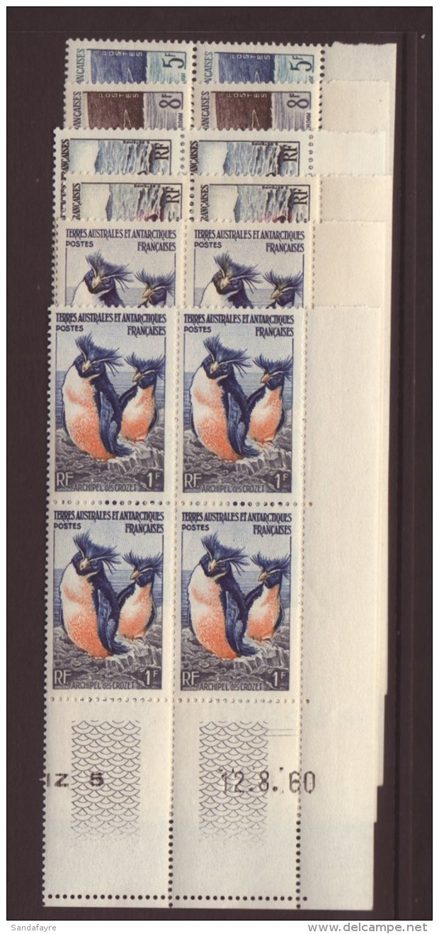 TAAF 1956 Animals Set, Yv 2/7, In Superb NHM Corner Dated Blocks Of 4. (6 Blocks) For More Images, Please Visit... - Autres & Non Classés