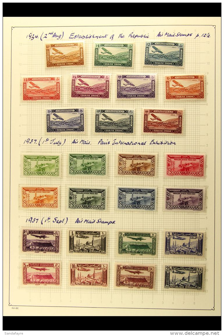 SYRIE 1925-1937 VERY FINE MINT All Different Collection. With Many Complete Sets Including 1926 War Refugees Fund... - Autres & Non Classés