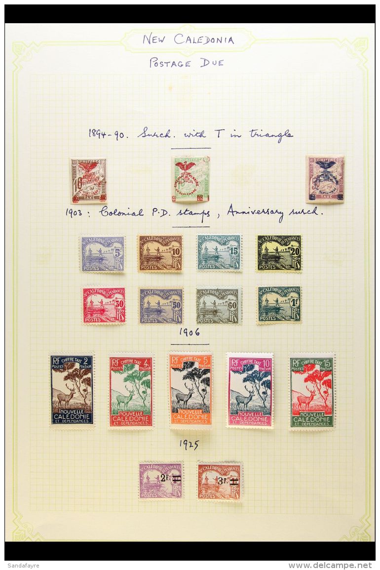 NEW CALEDONIA POSTAGE DUES 1903-1948 Fine Mint All Different Collection On Leaves, Inc 1903 15c Opt, Plus 10c... - Autres & Non Classés