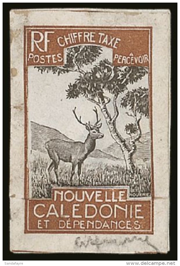 NEW CALEDONIA Postage Dues 1928 IMPERF PROOF Of The Vignette Printed In Black, With Frame In Brown Without Value... - Autres & Non Classés