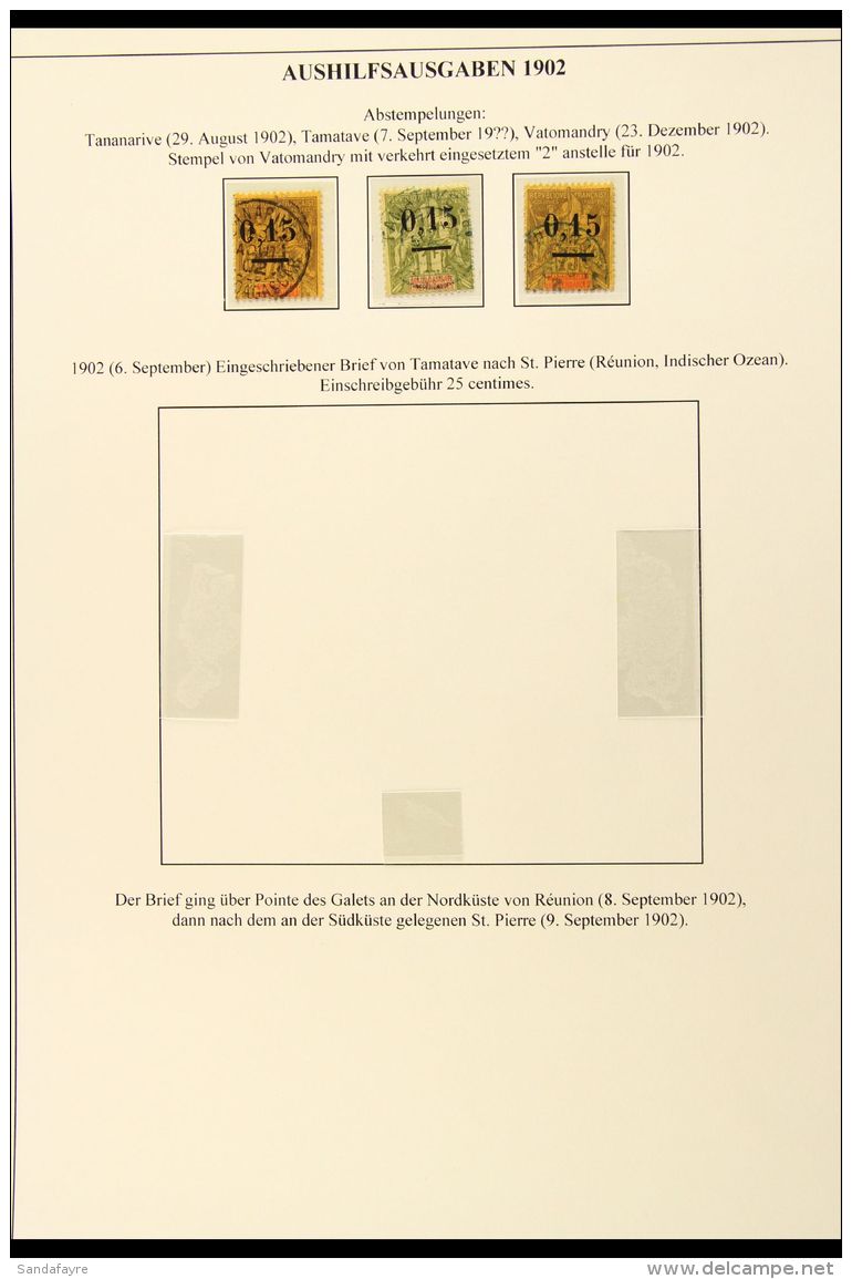 MADAGASCAR POSTMARKS ON 1902 SURCHARGES - Small Range Used At Various Locations, We See Tananarive, Tamatave,... - Autres & Non Classés