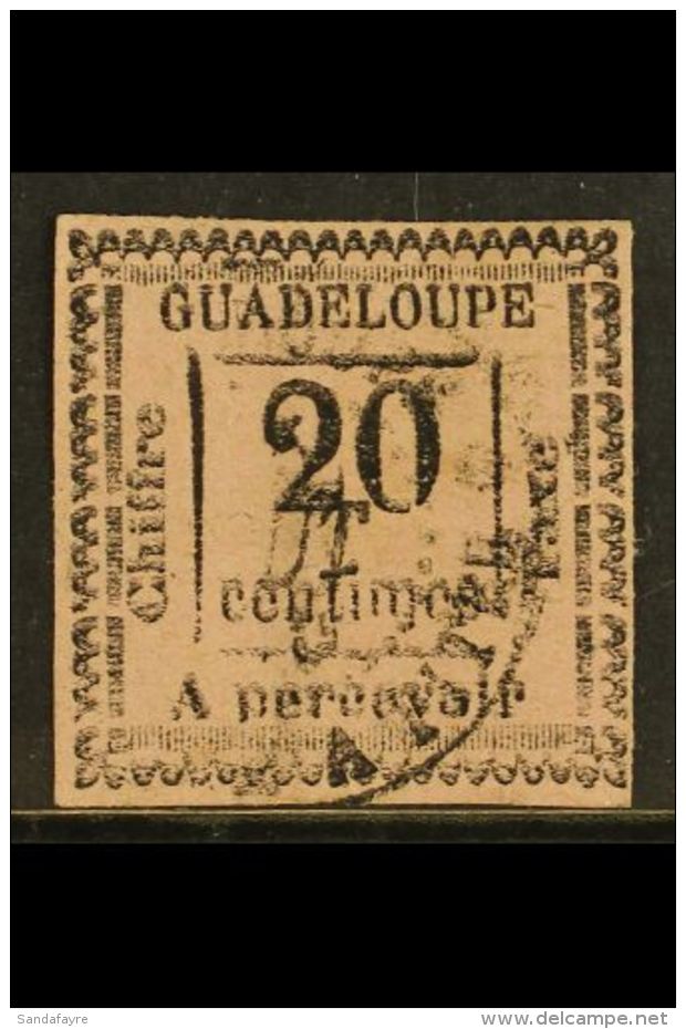 GUADELOUPE 20c Black On Rose, Variety "printed Double", Yv 9 Var, Fine Used. For More Images, Please Visit... - Autres & Non Classés