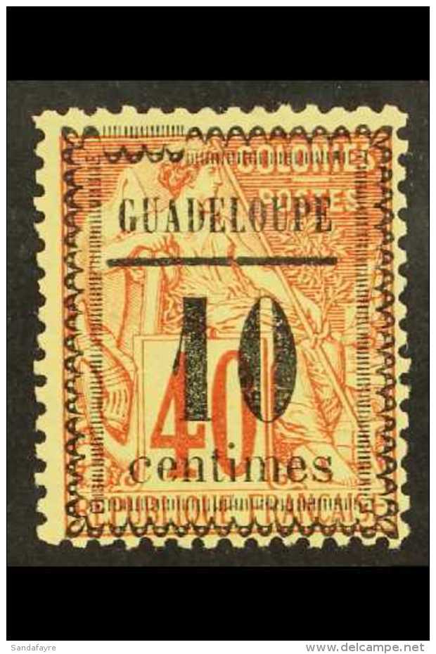 GUADELOUPE 1889 10c On 40c Red On Yellow Type VII Overprint, Maury 7 VII, Very Fine Mint, Fresh. For More Images,... - Other & Unclassified