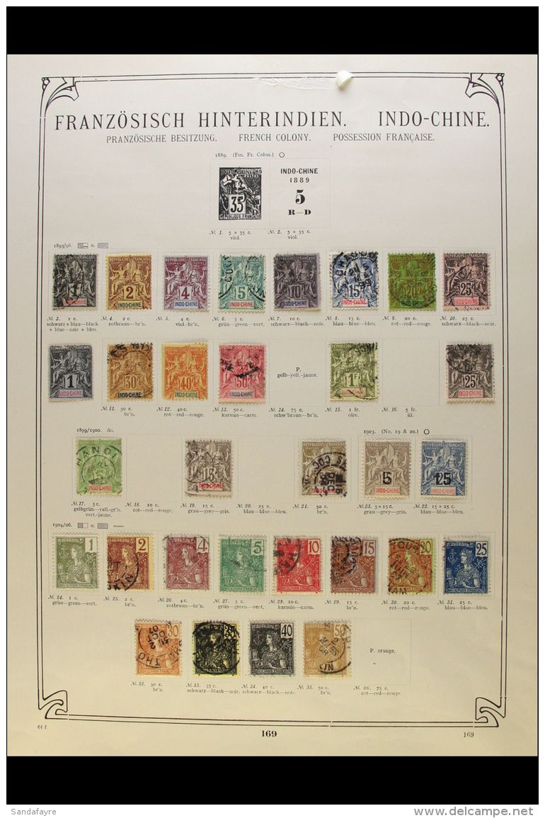 FRENCH INDO-CHINA 1888-1907 Collection On Schwaneberger Leaves, Mint And Used (mainly Used), Generally Fine... - Andere & Zonder Classificatie