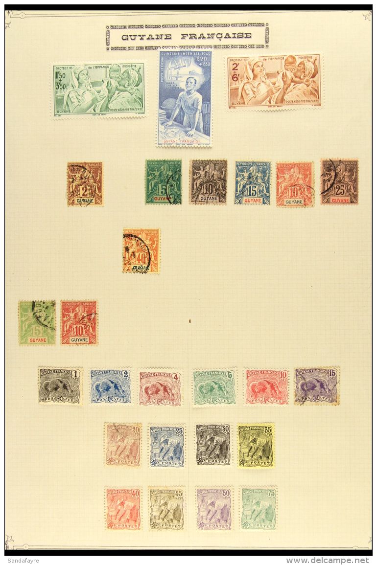 FRENCH GUIANA 1892-1942 COLLECTION On Leaves, Some Used But Mostly Fresh Mint All Different Stamps, Inc 1892... - Autres & Non Classés