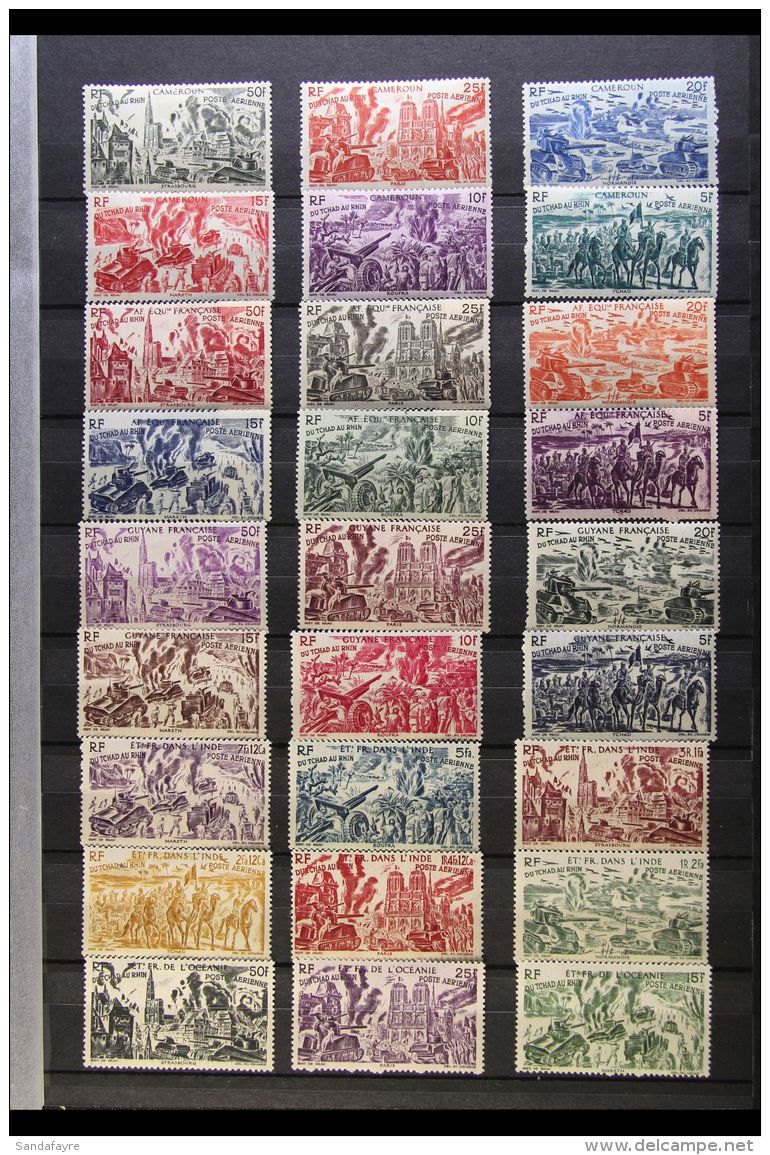 1946 OMNIBUS ISSUES 'CHAD TO THE RHINE' Complete Set, Very Fine Mint, Fresh. (90 Stamps) For More Images, Please... - Otros & Sin Clasificación