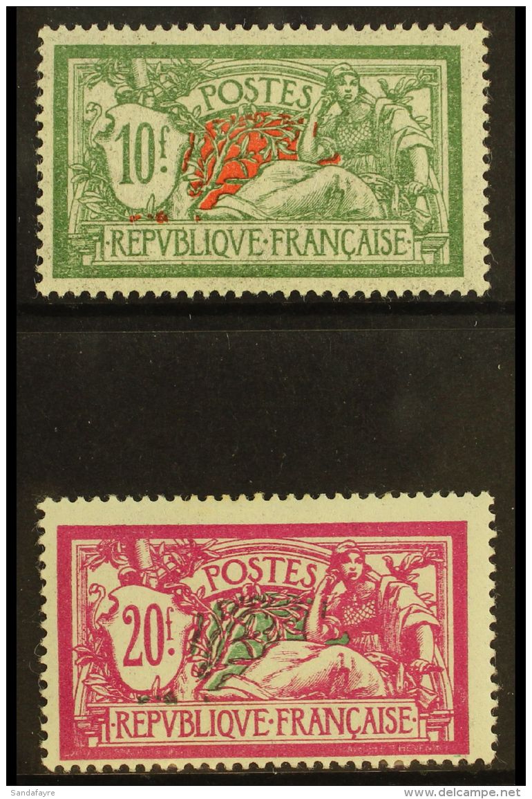 1925 - 6 10fr Green And Red And 20fr Lilac Rose And Blue Green Merson, Yv 207/8, Very Fine And Fresh Mint. (2... - Other & Unclassified