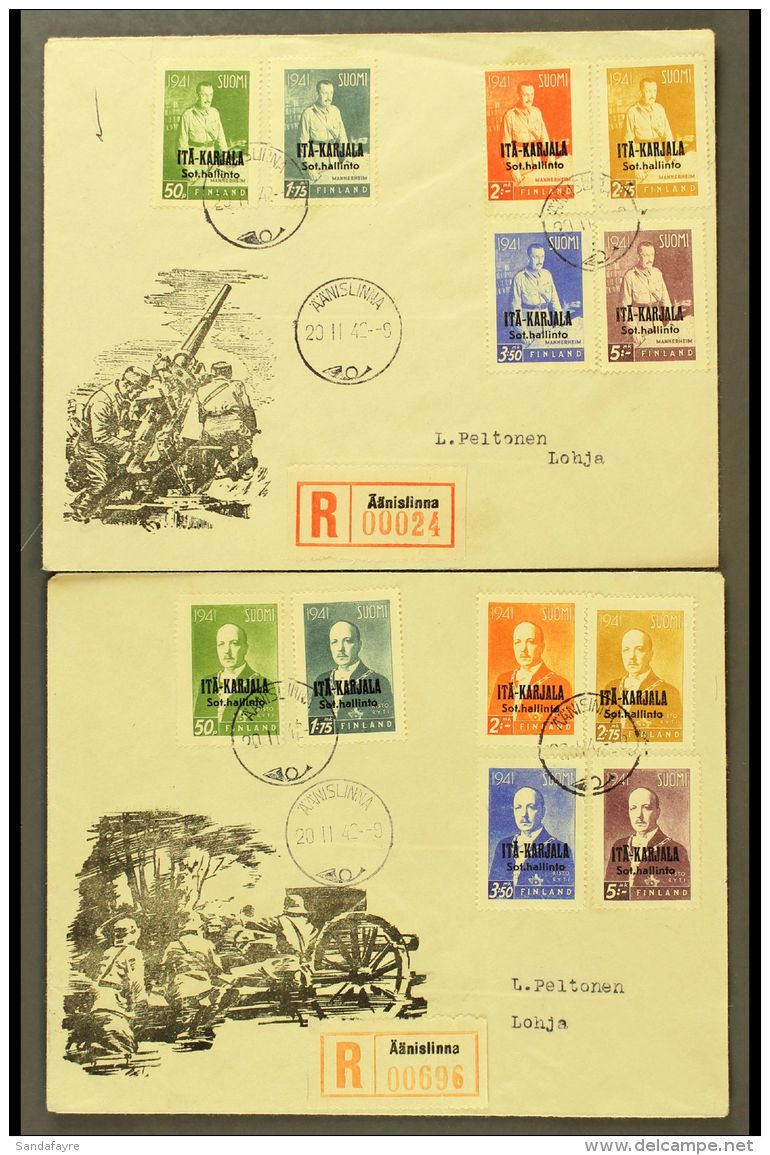 EASTERN KARELIA 1941-1943 Group Of Mostly Registered Covers, Inc 1941 Opts In Black Set On FDC &amp; Opts In Green... - Autres & Non Classés