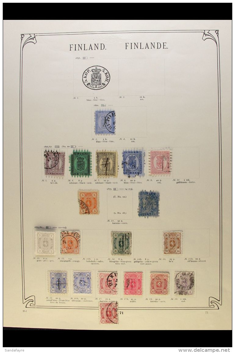 COLLECTION ON "SCHWANEBERGER" LEAVES 1860 To 1920's Mint And Used (mostly Used). With 1860-74 Range Of Serpentine... - Andere & Zonder Classificatie