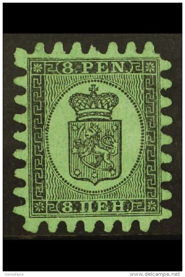 1866-67 8p Black/green Wove Paper, Type II Serpentine Roulette, SG 45, Unused With One Shortish Perf For More... - Autres & Non Classés