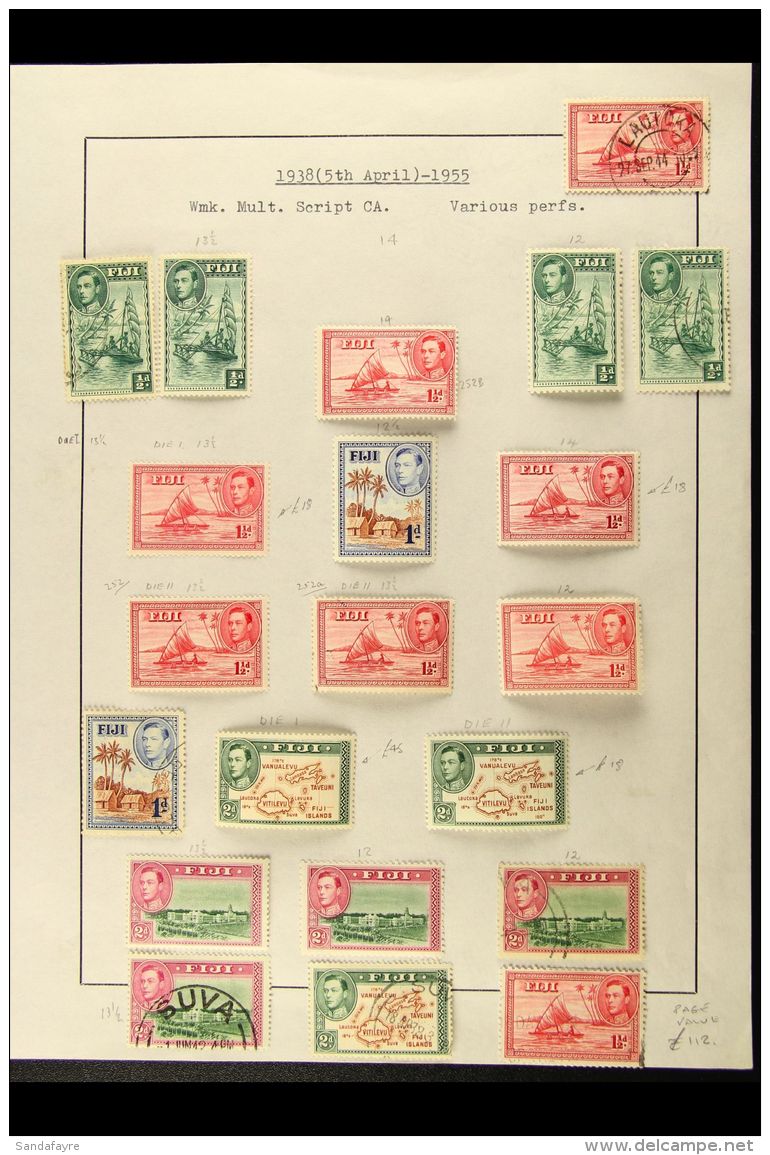 1938-78 COLLECTION On Album Pages, Incl. KGVI Defins, Most Values Mint To &pound;1, Also Includes Some Fine Used... - Fiji (...-1970)