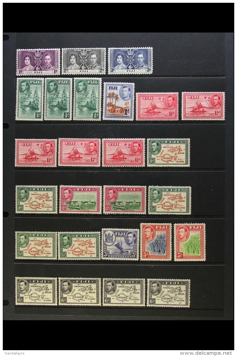 1937-51 COMPLETE FINE MINT COLLECTION Of King George VI Issues, Includes 1938-55 Pictorial Definitives Complete... - Fidji (...-1970)