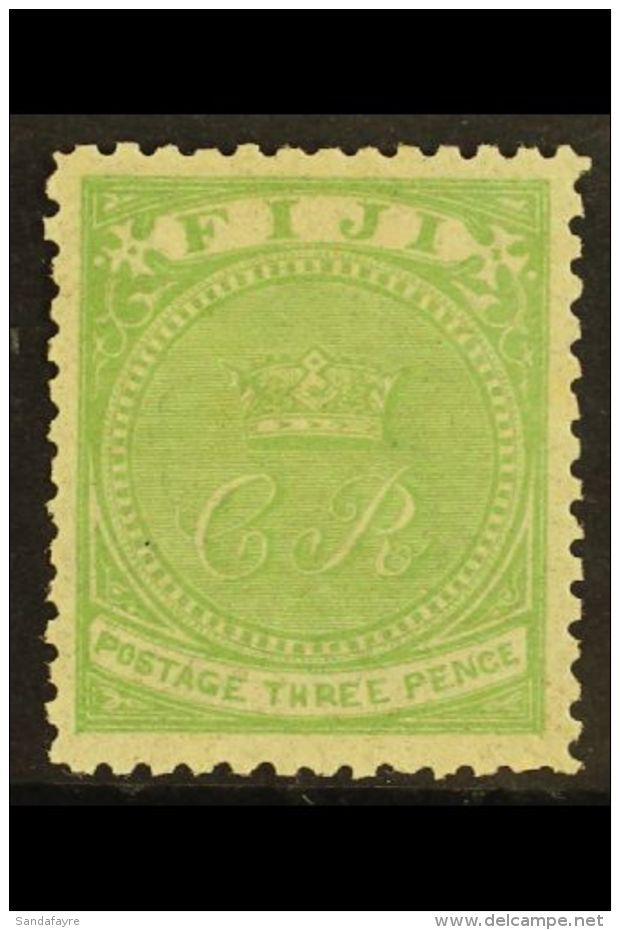 1871 3d Pale Yellow Green, SG 11, Very Fine Mint With Good Centering. For More Images, Please Visit... - Fiji (...-1970)