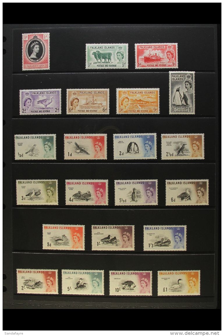 1953-90  SUPERB NHM COLLECTION WITH "EXTRAS". A Lovely Quality, Virtually Complete Collection Presented On Album... - Falkland Islands