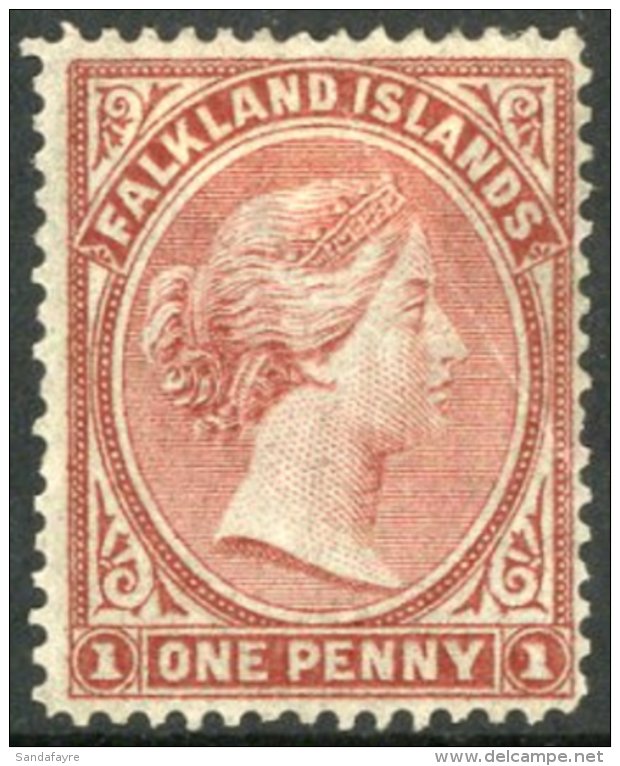 1878 1d Claret, No Watermark SG 1, Unused With Good Colour And Perfs, Diagonal Crease.  For More Images, Please... - Falkland Islands