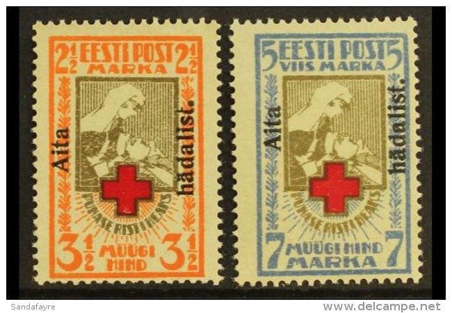 1923 "Aita Hadalist." Charity Overprints Complete Perf Set (Michel 46/47 A, SG 49B/50B), Fine Mint, 7m Expertized... - Estonia