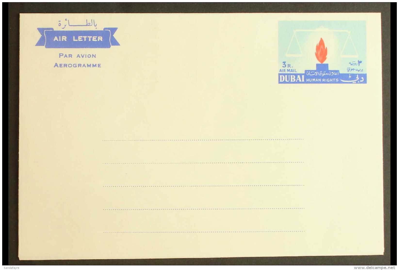 AIRLETTER 1964 3R Human Rights, Unissued, Unused, Clean &amp; Very Fine, Ex Lorenzo. For More Images, Please Visit... - Dubai