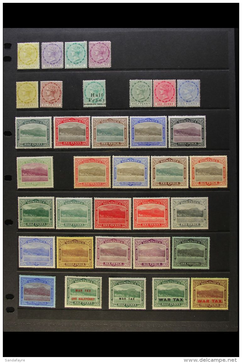 1877-1951 FINE MINT COLLECTION On Stock Pages, ALL DIFFERENT, Inc 1877-79 &frac12;d, 1d, 6d &amp; 1s And 1883-86... - Dominica (...-1978)