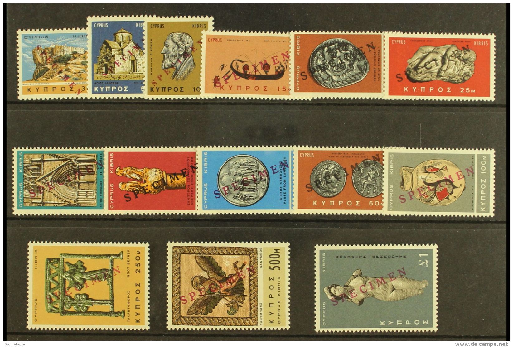 SPECIMENS 1966-9 Definitives Set Overprinted "SPECIMEN," As SG 283/96, Never Hinged Mint (14). For More Images,... - Other & Unclassified