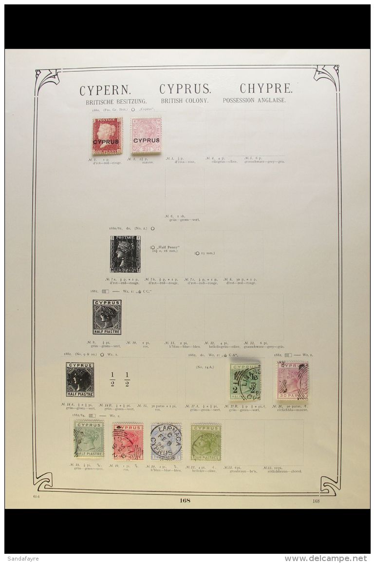 COLLECTION ON "SCHWANEBERGER" LEAVES 1880-1928 Chiefly Fine Used. With QV Range To 4pi (2 Different), KEVII Range... - Autres & Non Classés