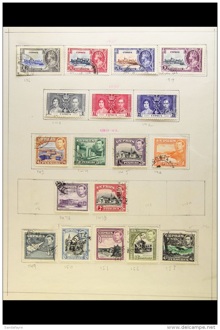 1935-1977 FINE USED COLLECTION On Leaves, ALL DIFFERENT, Inc 1935 Jubilee Set, 1938-51 Most Vals To &pound;1,... - Autres & Non Classés