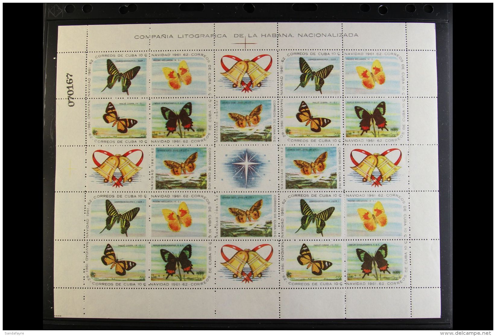 1961 Christmas Set (Scott 686/700) In Se-tenant Complete Sheets Of 20 Stamps Plus 5 Labels, Never Hinged Mint. (3... - Other & Unclassified