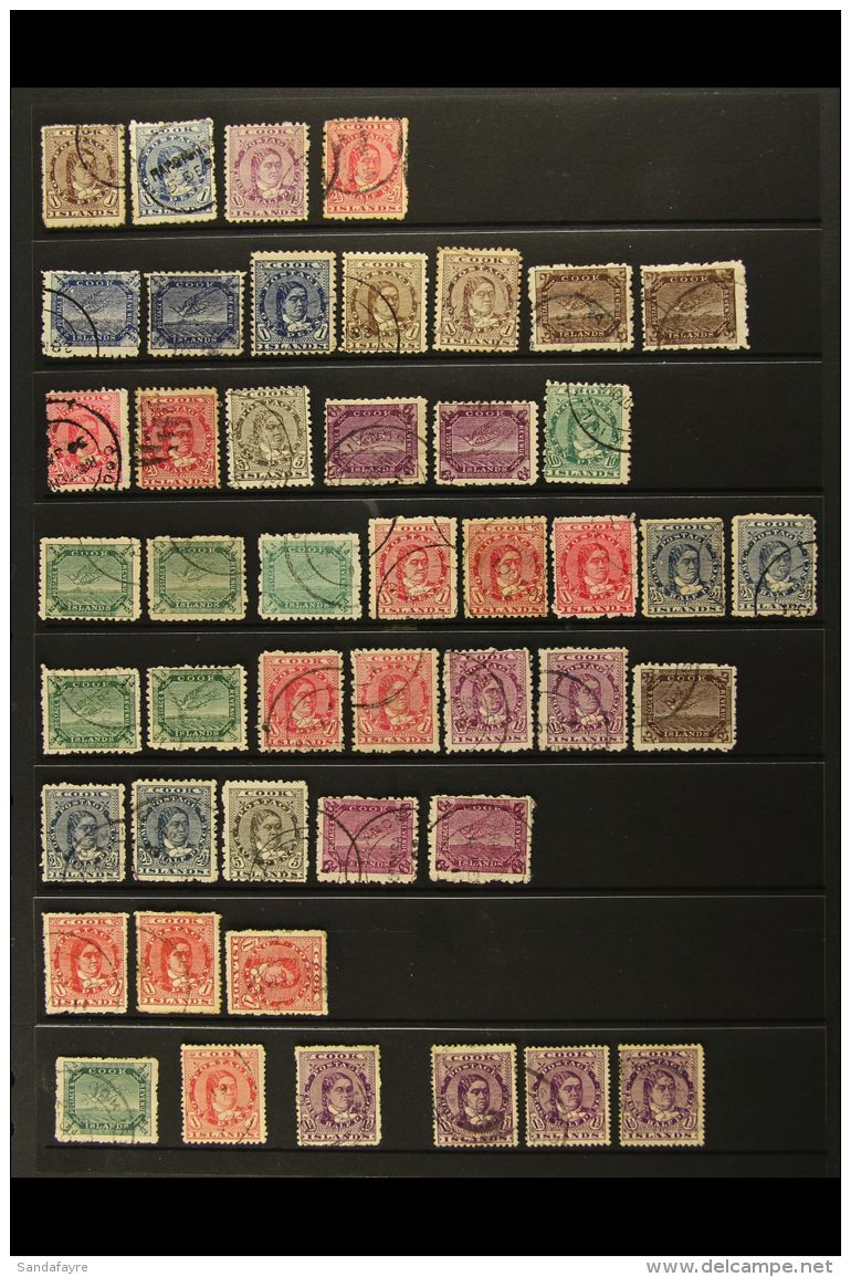 1893-1919 ATTRACTIVE USED RANGE Of "Queen Makea Takau" And "Torea" (White Tern) Issues. With 1893-1900 Perf... - Cook Islands