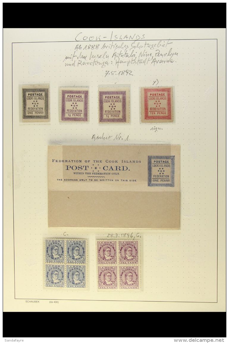 1892-1967 INTERESTING MINT COLLECTION An Attractive Mint Collection With Strong Postal Fiscal Ranges &amp;... - Cook Islands