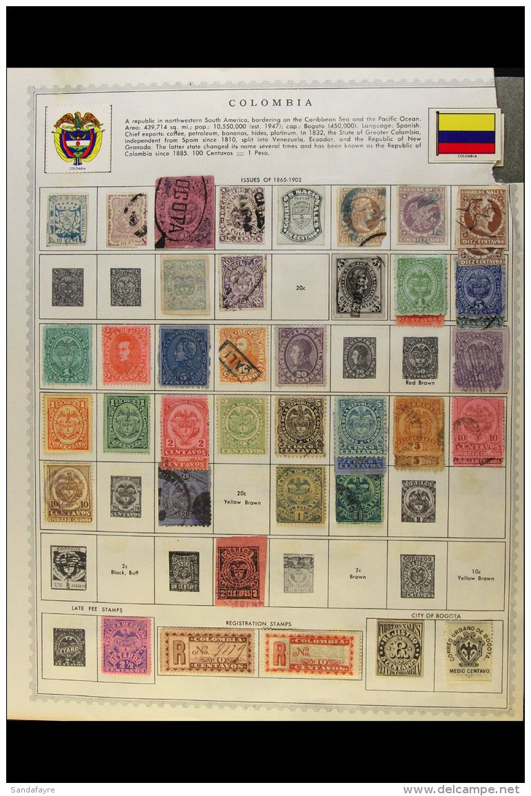 1860s-1960s MINT &amp; USED COLLECTION A Chiefly All Different Collection Presented Mostly On Printed Album Pages... - Colombia