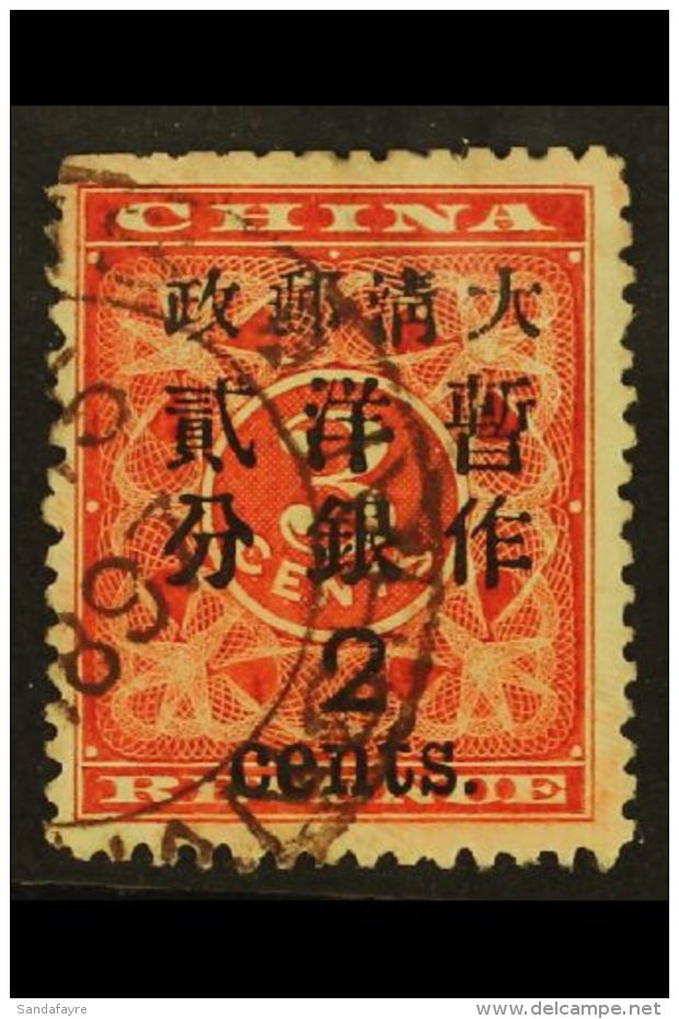 1897 2c On 3c Deep Red, Revenue Surch. For Postal Use, SG 89, Fine Used, Few Trimmed At Top. For More Images,... - Autres & Non Classés