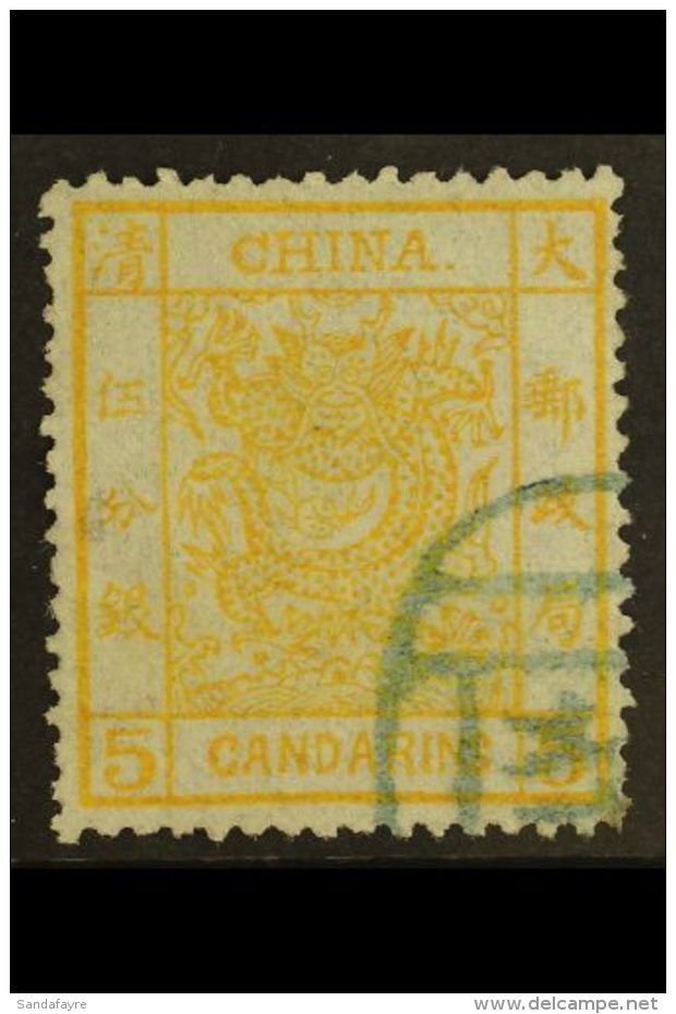 1878 5ca Orange Large Dragon (printed 2&frac12;mm Apart), SG 3, Used With Small Part Cancellation Over One Corner,... - Other & Unclassified