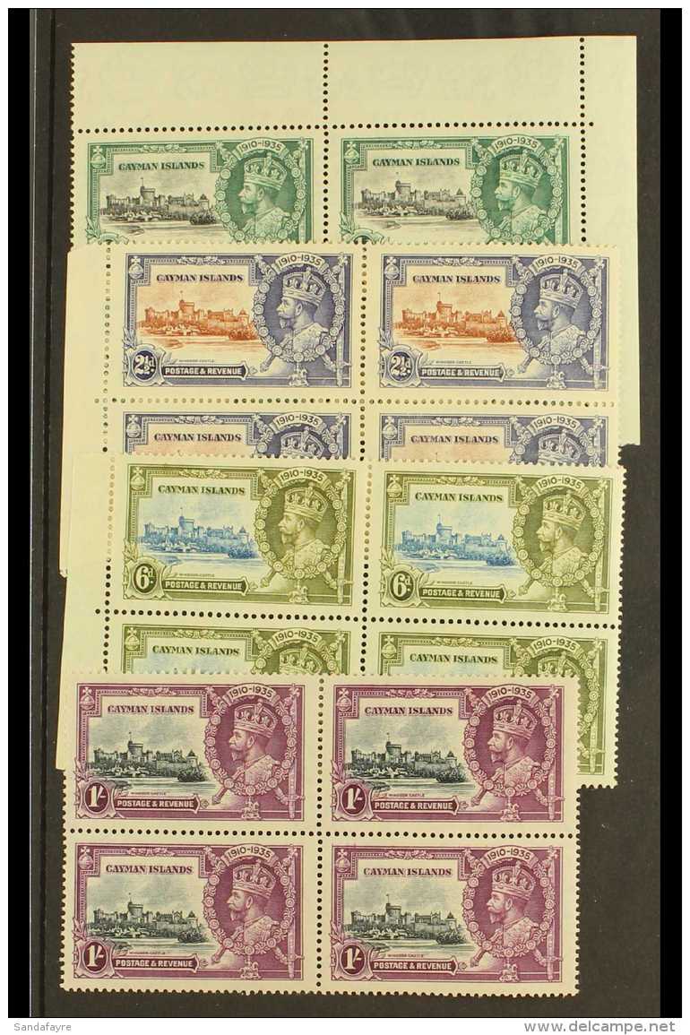 1935 Silver Jubilee Complete Set, SG 108/111, As Never Hinged Mint BLOCKS OF FOUR, The Gum Slightly Toned. (4... - Iles Caïmans