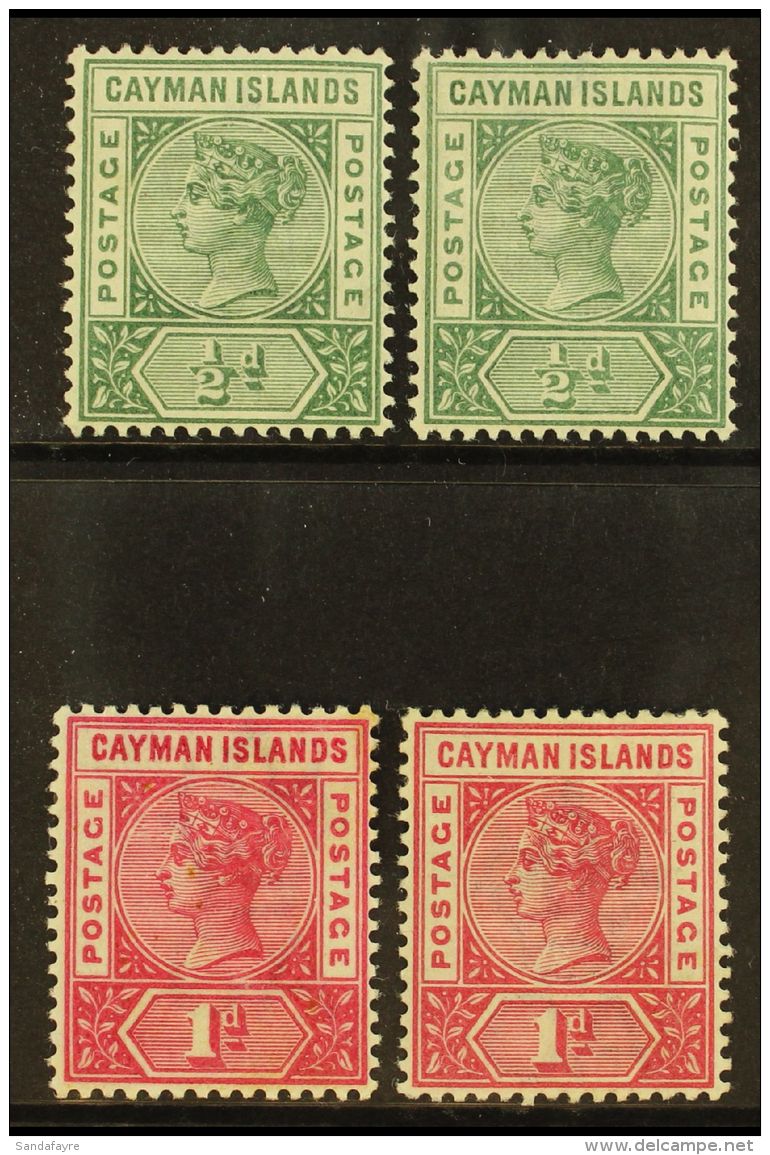 1900 QV &frac12;d And 1d, The Four Shades, SG1/2a, Very Fine Mint. (4) For More Images, Please Visit... - Iles Caïmans