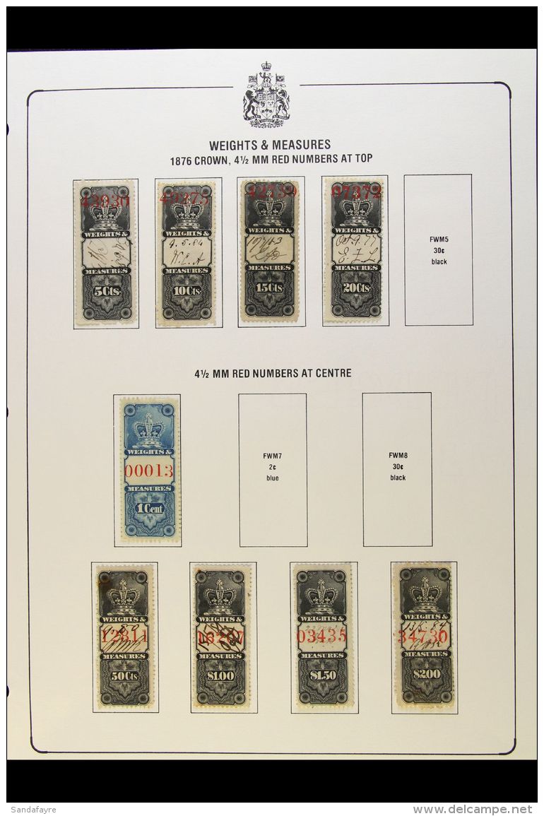 WEIGHTS &amp; MEASURES REVENUE STAMPS 1876-1930 USED COLLECTION On Pages, All Different, Inc 1876-87 Controls At... - Autres & Non Classés