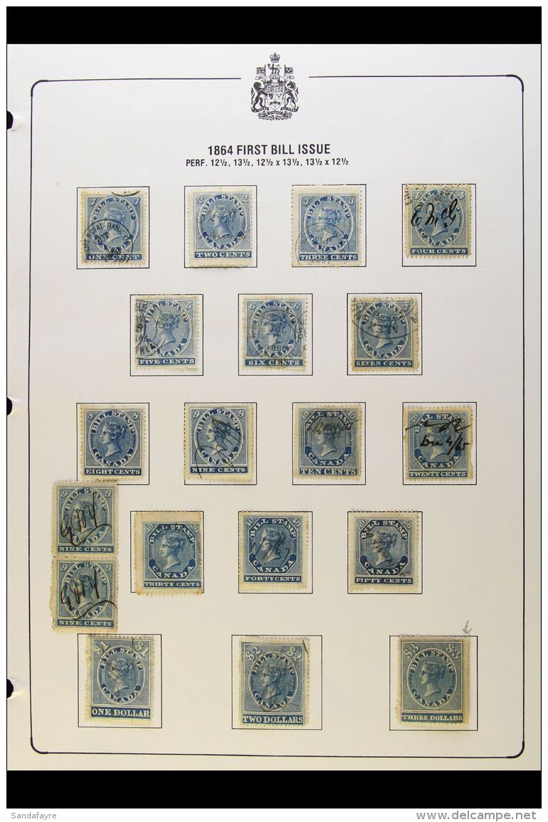 BILL STAMPS 1864-1868 USED COLLECTION On Pages, Inc 1864 Set, 1865 Set To Both $1, 1868 Set To $3 Etc. (76 Stamps)... - Other & Unclassified