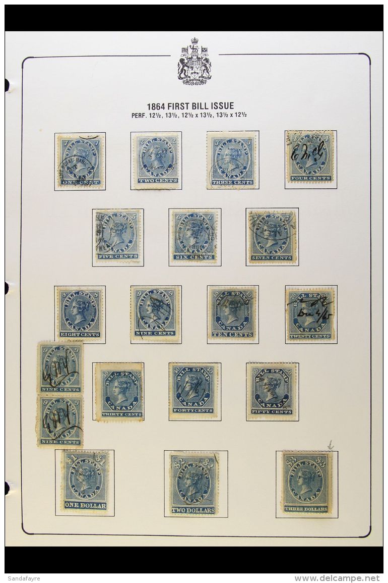 BILL STAMPS 1864-1868 USED COLLECTION On Pages, Inc 1864 Set, 1865 Set To Both $1, 1868 Set To $3 Etc. (76 Stamps)... - Autres & Non Classés