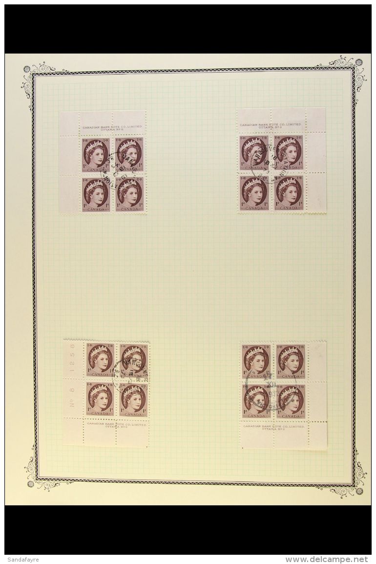 1954-62 PLATE BLOCKS OF FOUR. QEII Wilding Portrait (SG 463/68) Superb Used Collection Of All Different Corner... - Autres & Non Classés