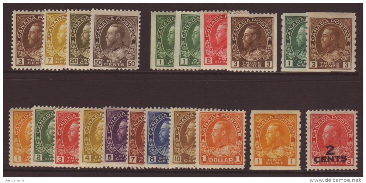 1911-1926 A Very Fine Mint Range Of Admirals Including 1911-22 3c, 7c, 20c &amp; 50c, 1922-31 Set (missing 10c... - Autres & Non Classés