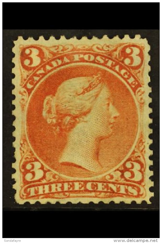 1868 3c Red-brown Large Queen, Ottawa Printing, SG 49, An Attractive And Fresh Apparently Unused Example, Well... - Autres & Non Classés