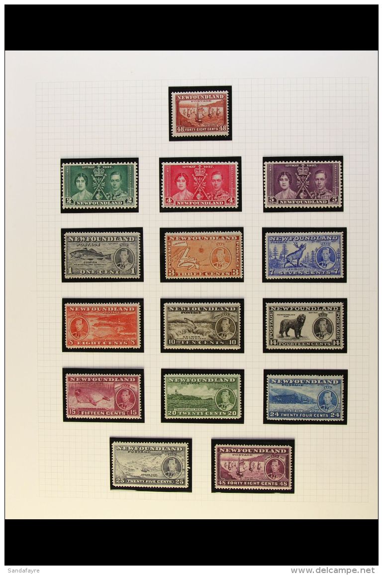 1937/47 KGVI MINT RANGE Incl. 1938 48c Red-brown Fishing Fleet Definitive, 1937 Additional Coronation Issue, Then... - Other & Unclassified