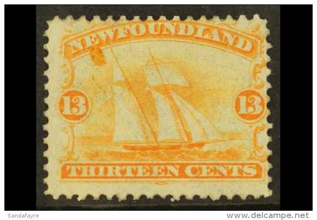 1865-71 EYE-CATCHING VARIETY. 13c Orange-yellow, SG 29, Mint Regummed, With A LARGE COLOURED SPOT Under "E" Of... - Other & Unclassified