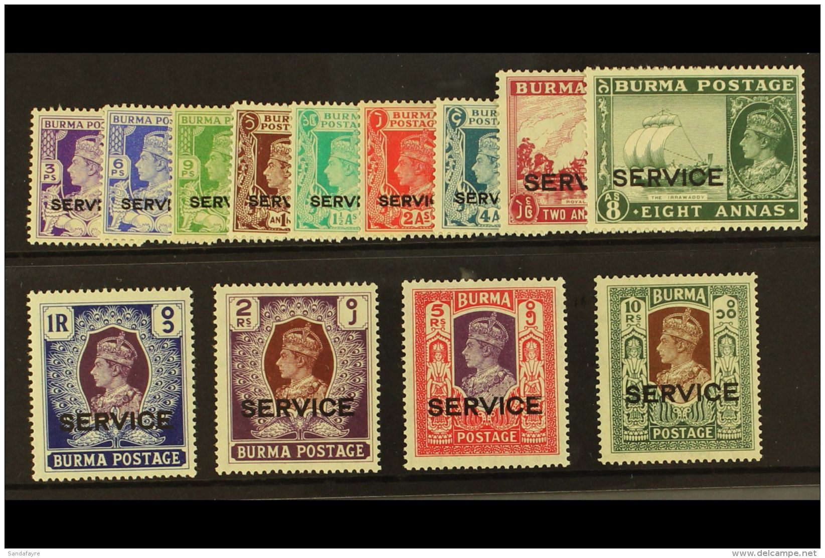 1939 Officials Complete Set, SG O15/27, Fine Mint. (13) For More Images, Please Visit... - Birmanie (...-1947)