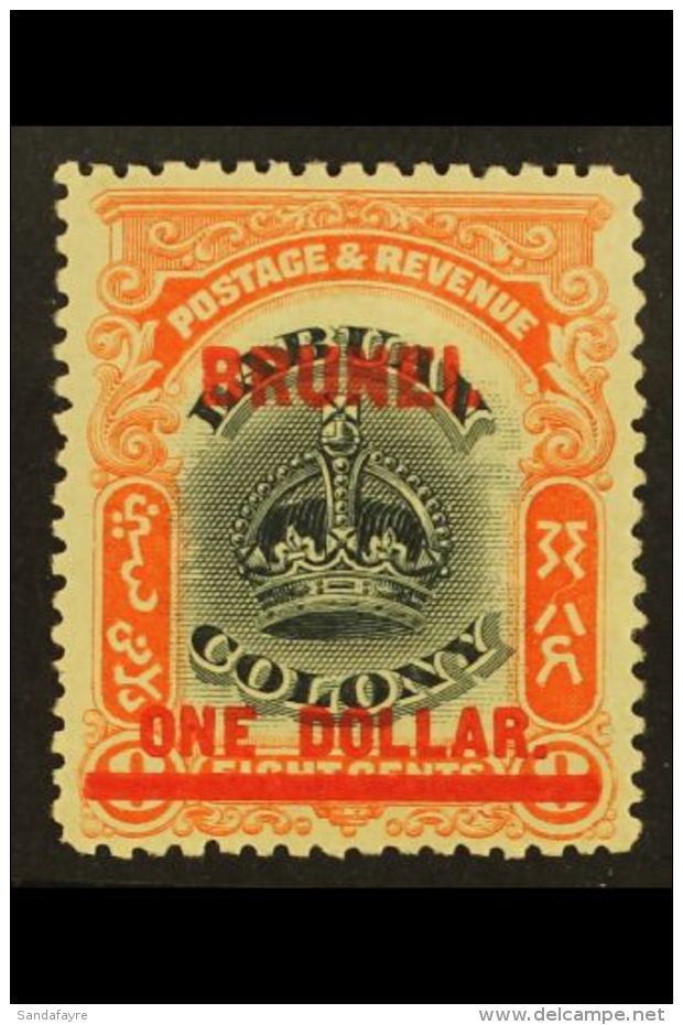 1906 $1 On 8c Green &amp; Vermilion Top Value, SG 22, Fine Mint, Fresh. For More Images, Please Visit... - Brunei (...-1984)