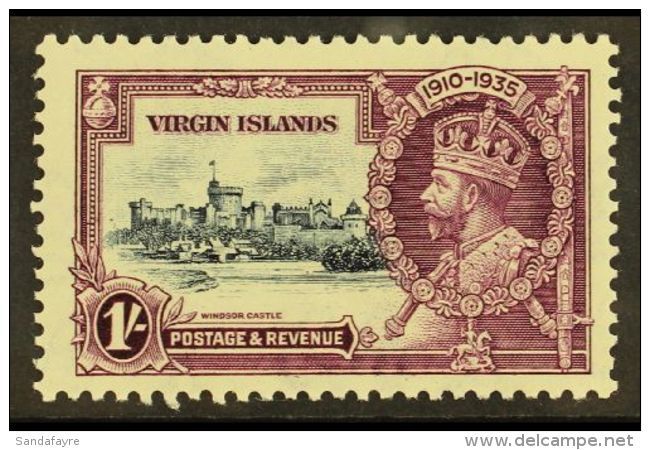 1935 1s Silver Jubilee With "Kite And Horizontal Log" Variety, SG 106l, Very Fine Mint. For More Images, Please... - British Virgin Islands