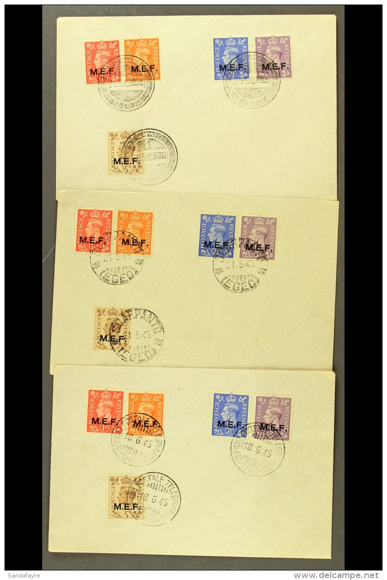 DODECANESE ISLANDS 1945 (May - July) Group Of Six Matching Unaddressed Covers Bearing 1d To 5d Pale Colour... - Italiaans Oost-Afrika