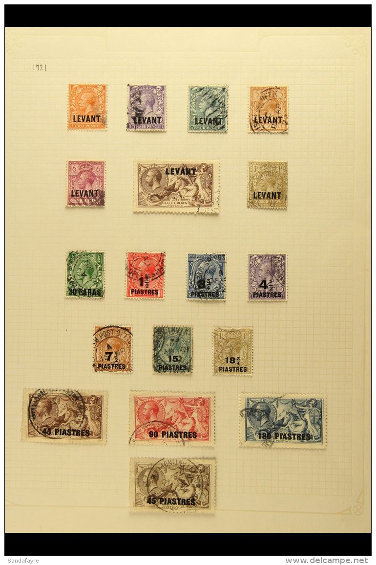 1921 Surcharges Complete Set Inc Both Shades Of 45pi On 2s6d, SG 41/50 &amp; 48b, And "LEVANT" Overprints Complete... - British Levant