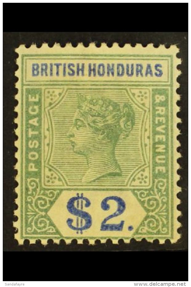 1891-1901 $2 Green &amp; Ultramarine, SG 64, Fine Mint. For More Images, Please Visit... - British Honduras (...-1970)